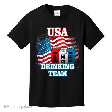 USA Drinking Team Flag Kids T-Shirt