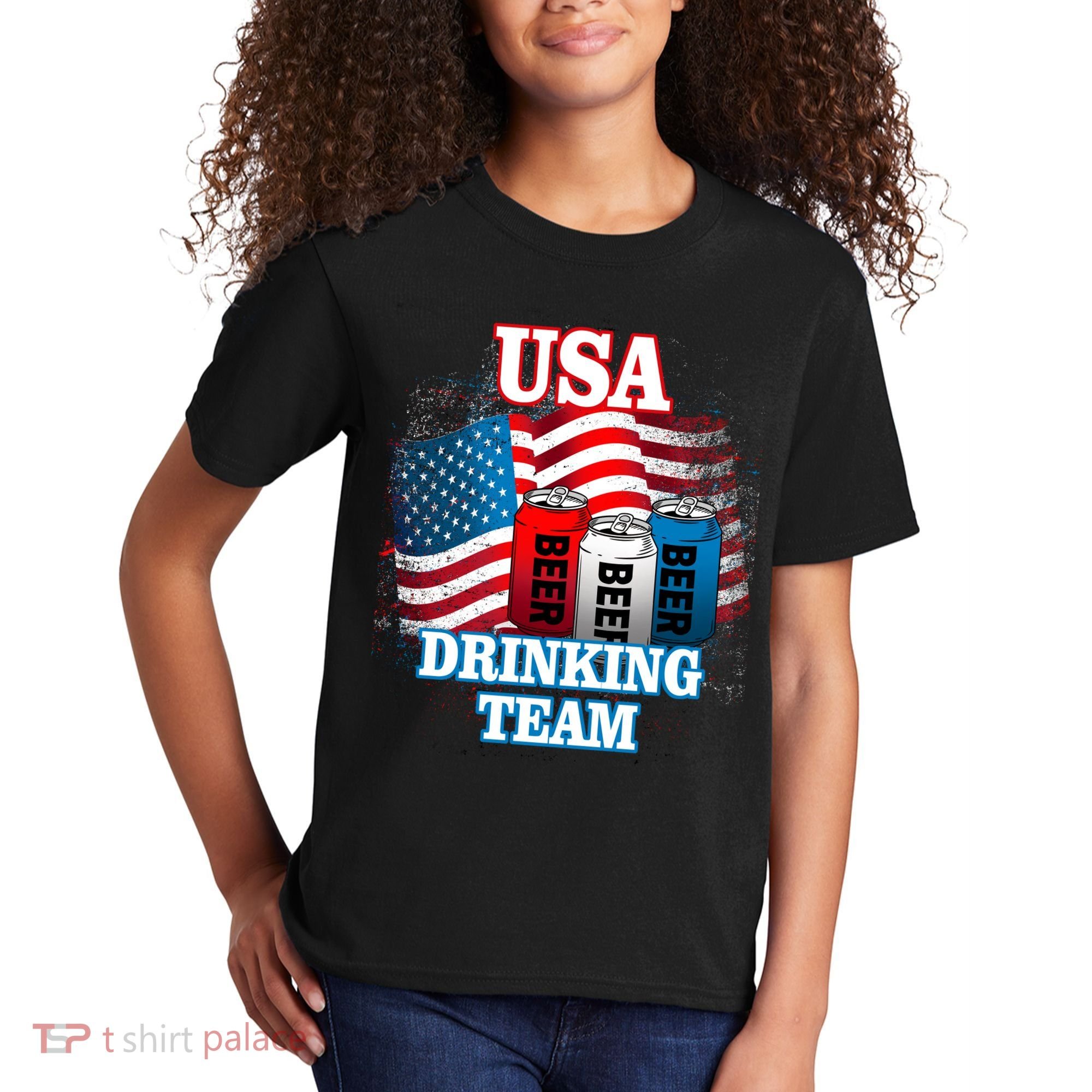 USA Drinking Team Flag Kids T-Shirt