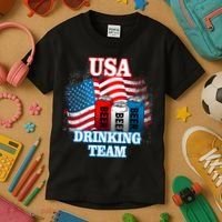 USA Drinking Team Flag Kids T-Shirt thumb 3