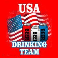USA Drinking Team Flag Santa Hat thumb 1