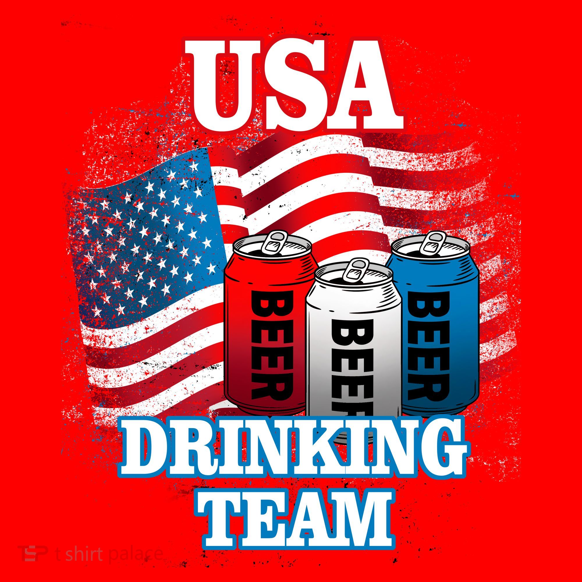 USA Drinking Team Flag Santa Hat