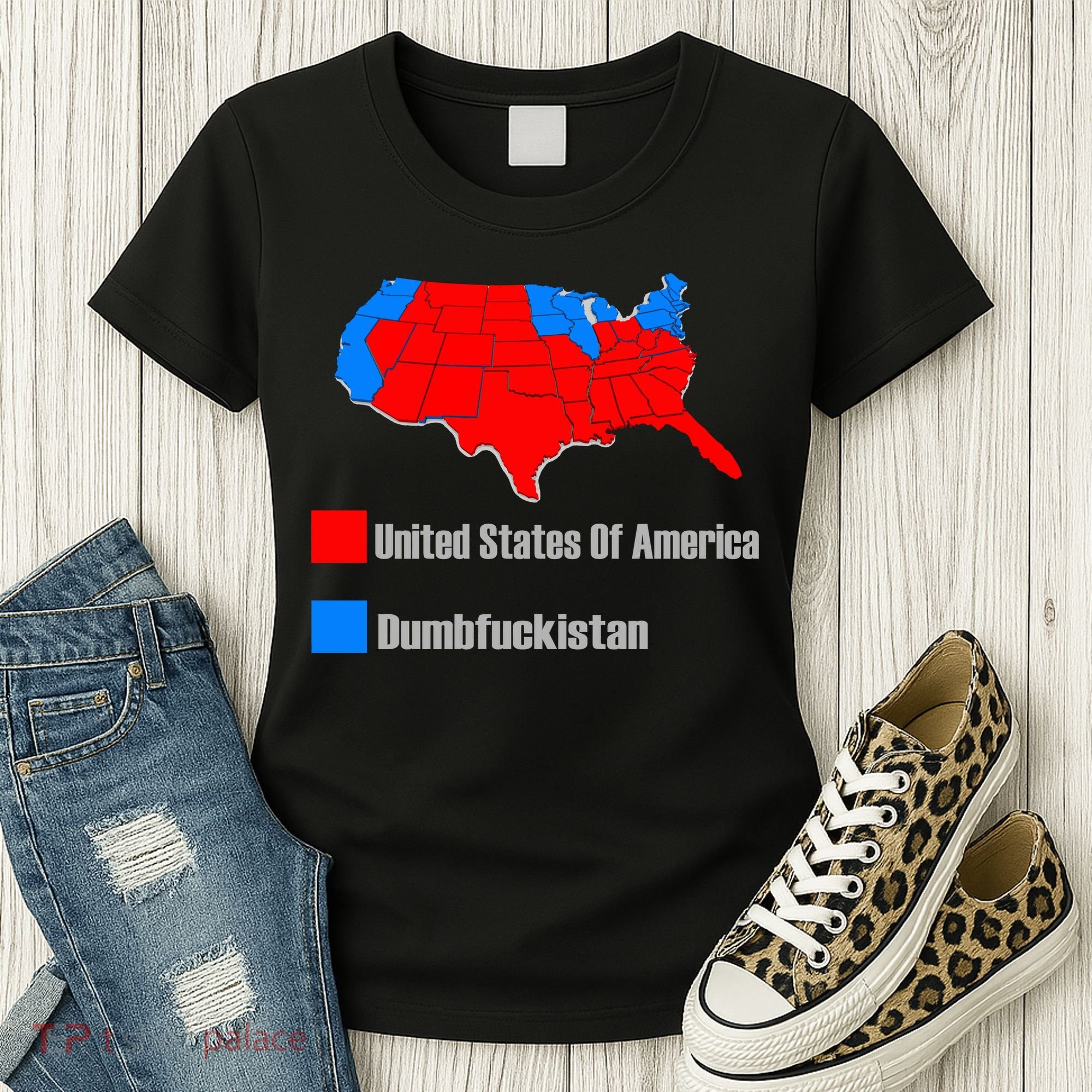 USA DUMBFUCKISTAN ELECTION MAP - Republicans Trump Women's T-Shirt
