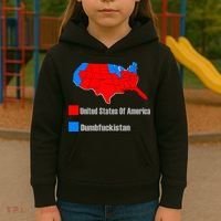 USA DUMBFUCKISTAN ELECTION MAP - Republicans Trump Kids Hoodie thumb 3