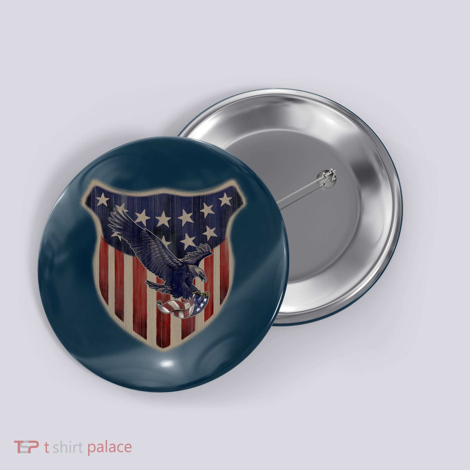 USA Eagle & Shield Button