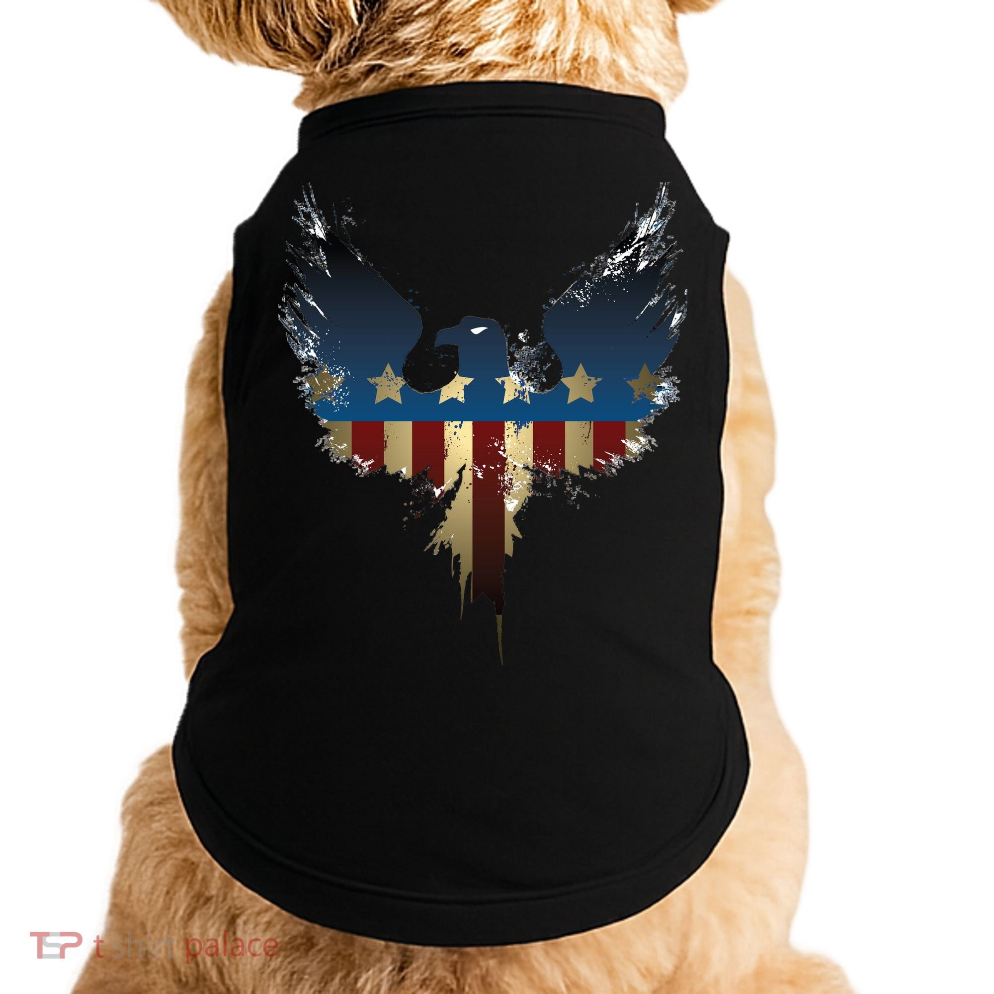 USA Eagle American Flag Grunge Doggie Tank