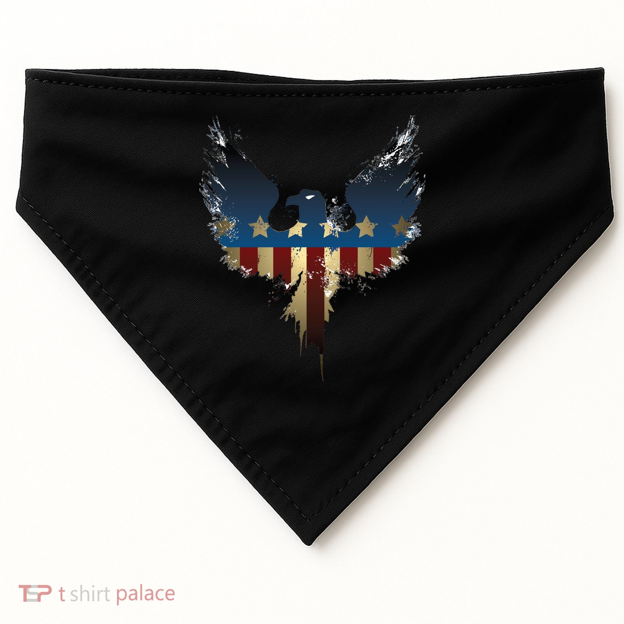 USA Eagle American Flag Grunge USA-Made Doggie Bandana