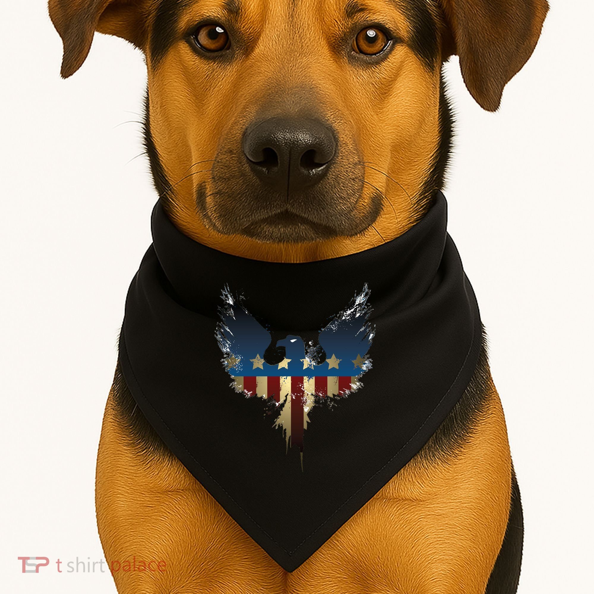 USA Eagle American Flag Grunge USA-Made Doggie Bandana