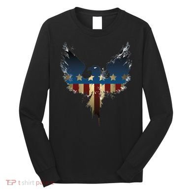 USA Eagle American Flag Grunge Long Sleeve Shirt