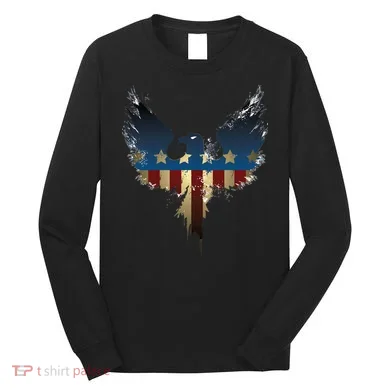 USA Eagle American Flag Grunge Long Sleeve Shirt