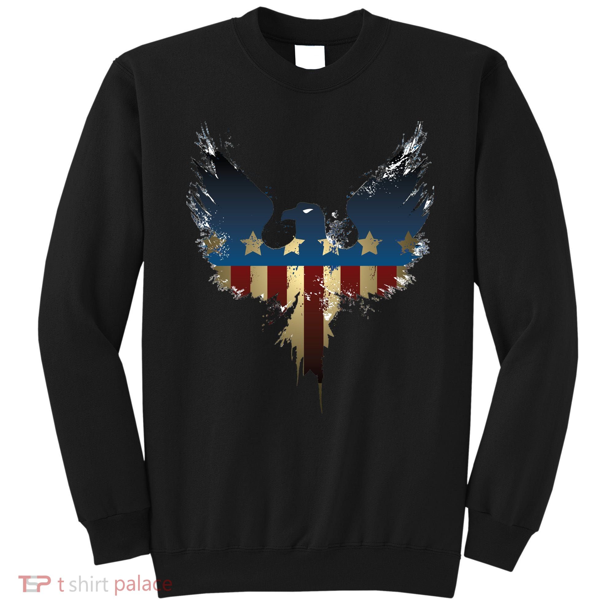 USA Eagle American Flag Grunge Sweatshirt