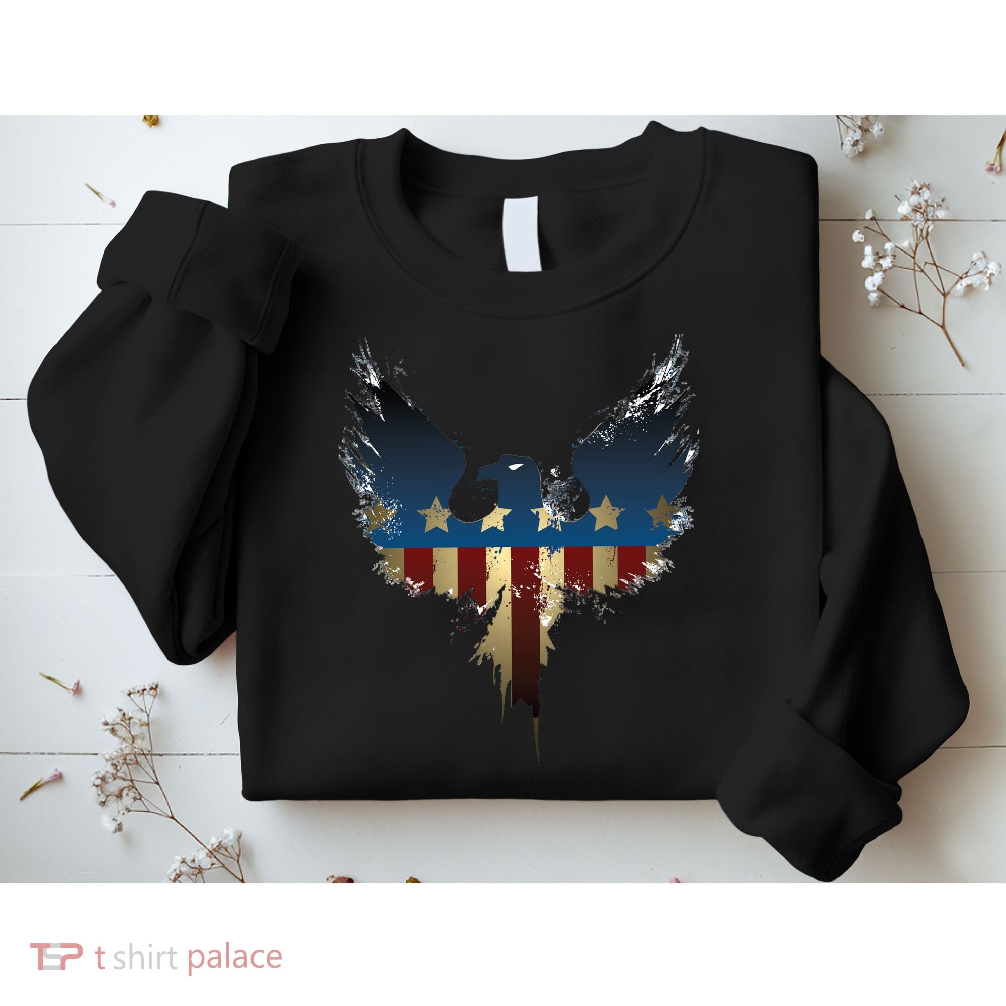 USA Eagle American Flag Grunge Sweatshirt