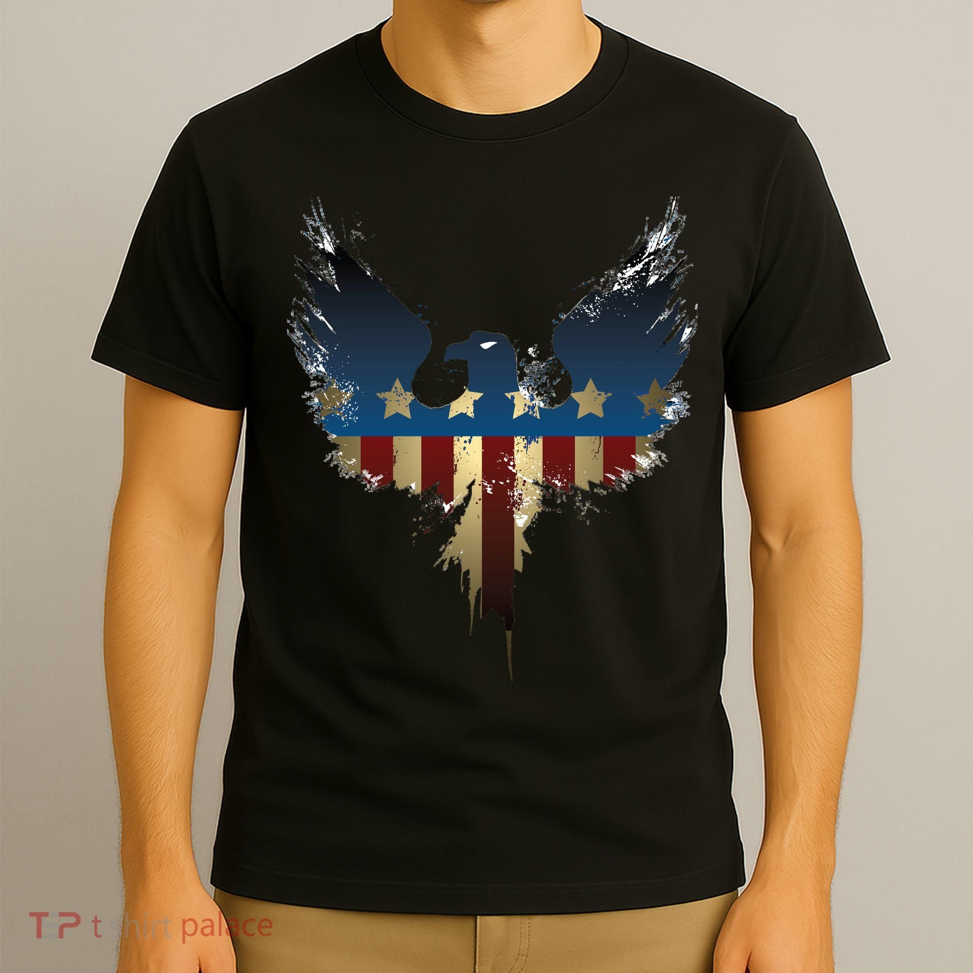 USA Eagle American Flag Grunge T-Shirt