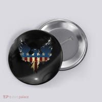 USA Eagle American Flag Grunge Button thumb 0