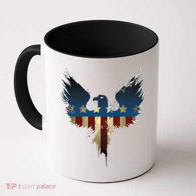 USA Eagle American Flag Grunge Coffee Mug