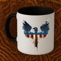 USA Eagle American Flag Grunge Coffee Mug thumb 2