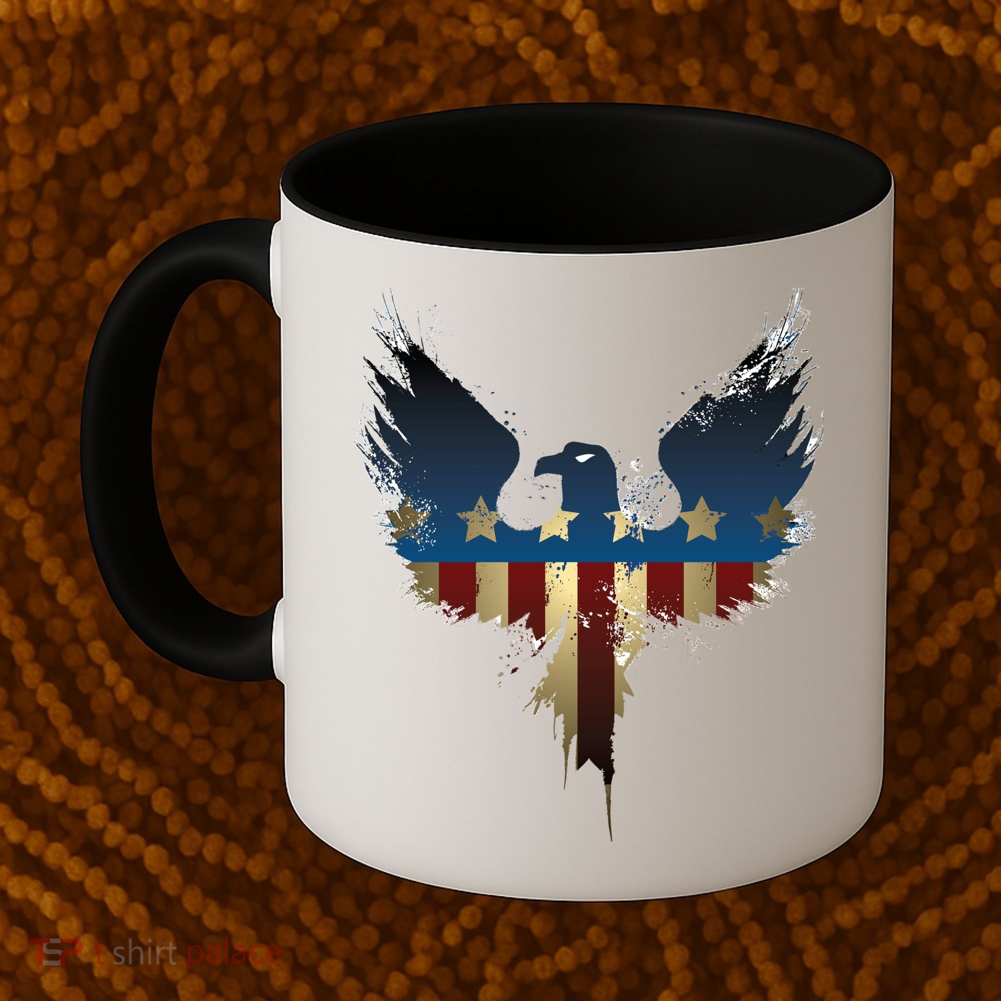 USA Eagle American Flag Grunge Coffee Mug