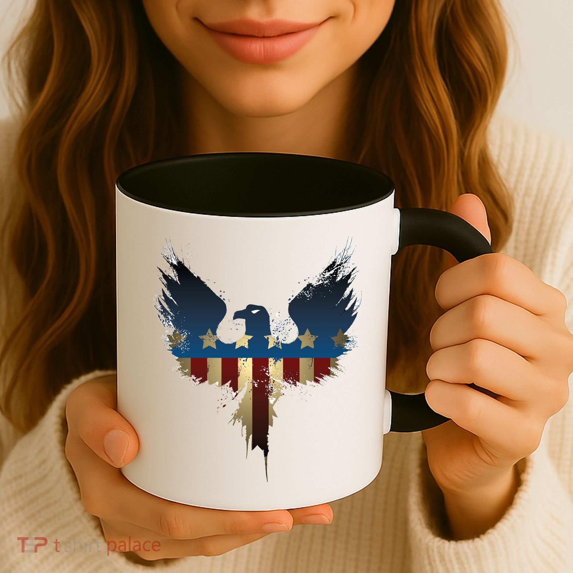 USA Eagle American Flag Grunge Coffee Mug