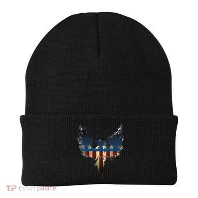 USA Eagle American Flag Grunge Beanie