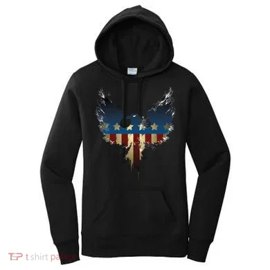 USA Eagle American Flag Grunge Women's Hoodie