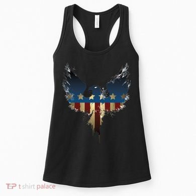 USA Eagle American Flag Grunge Women's Tank Top