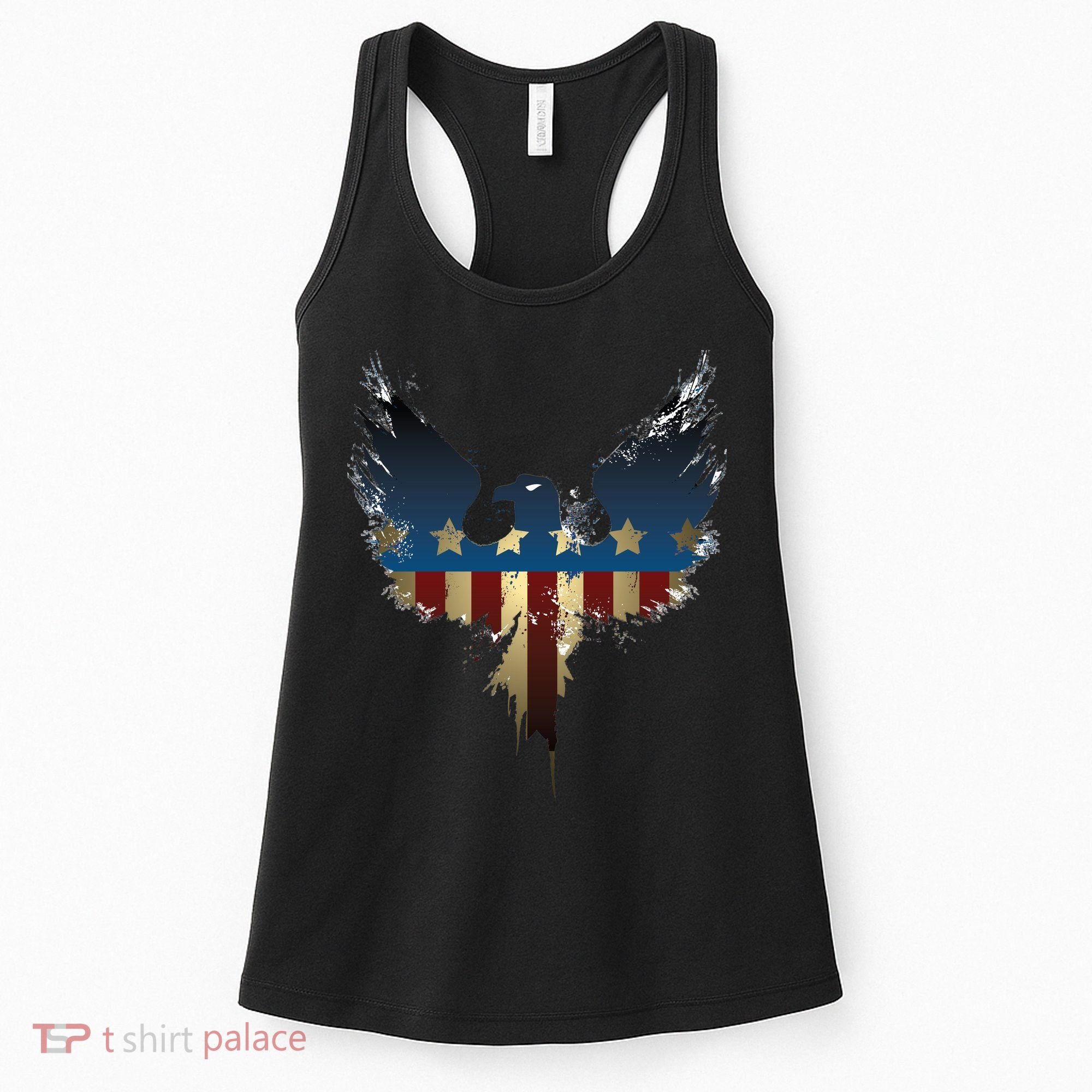USA Eagle American Flag Grunge Women's Tank Top