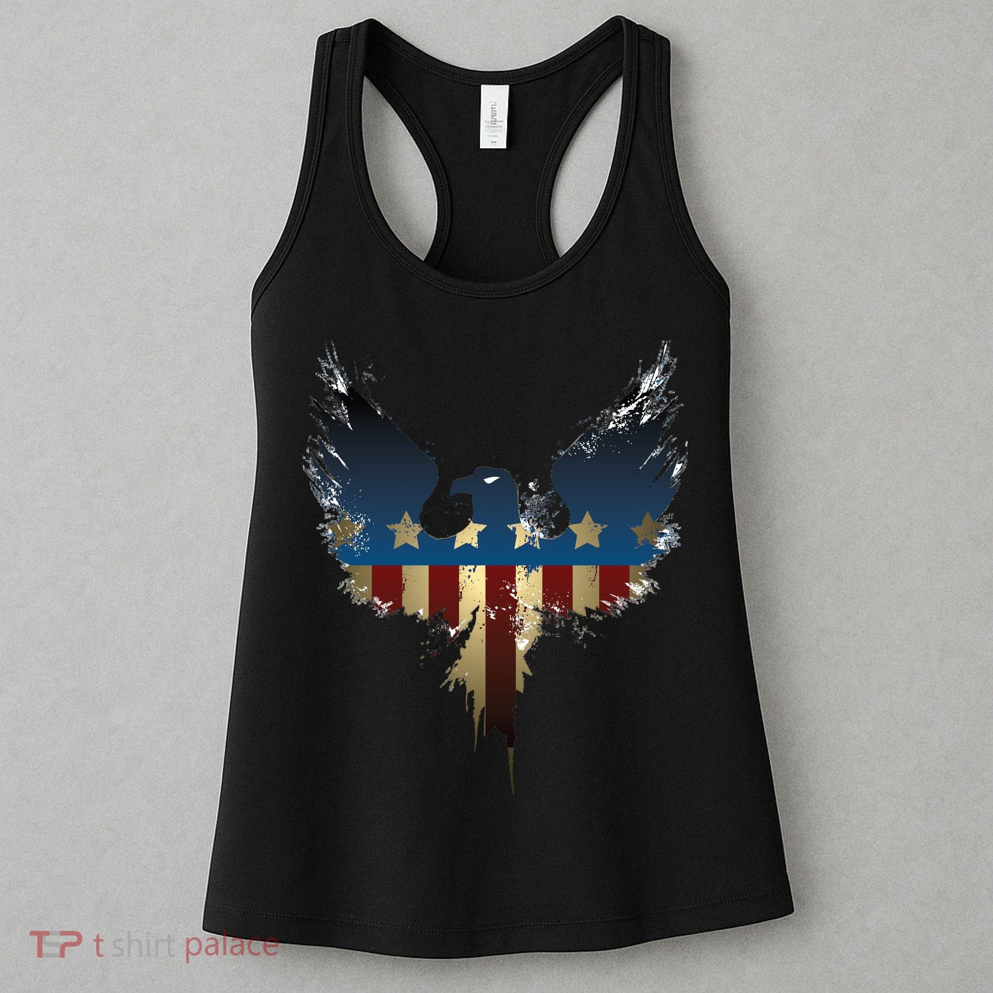 USA Eagle American Flag Grunge Women's Tank Top