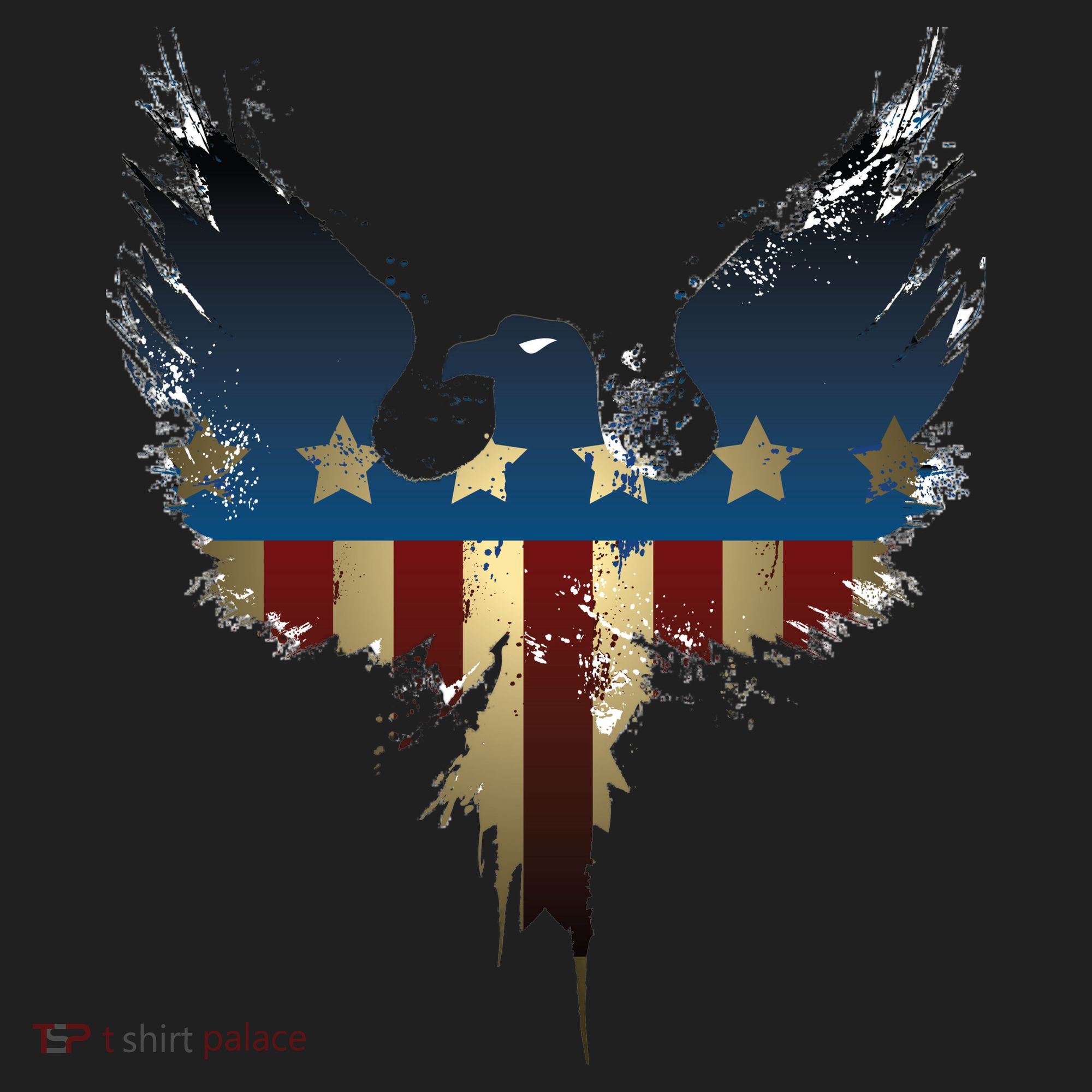USA Eagle American Flag Grunge Golf Towel