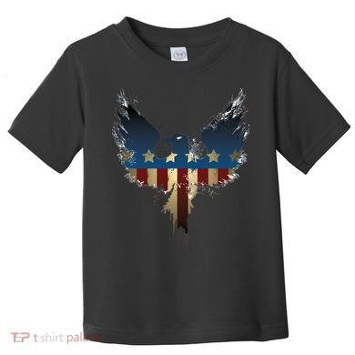 USA Eagle American Flag Grunge Toddler T-Shirt