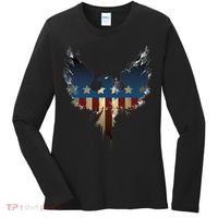 USA Eagle American Flag Grunge Women's Long Sleeve Shirt thumb 0