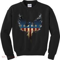 USA Eagle American Flag Grunge Kids Sweatshirt thumb 0