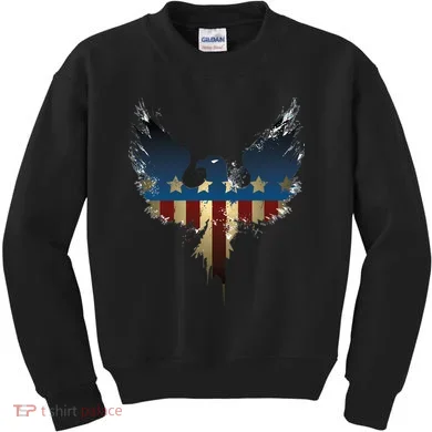 USA Eagle American Flag Grunge Kids Sweatshirt