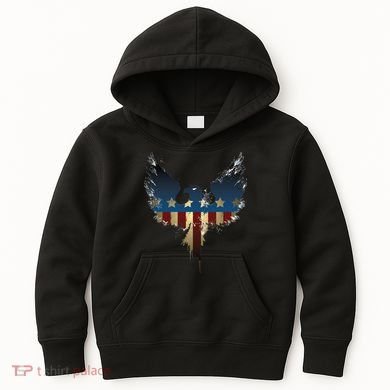 USA Eagle American Flag Grunge Kids Hoodie