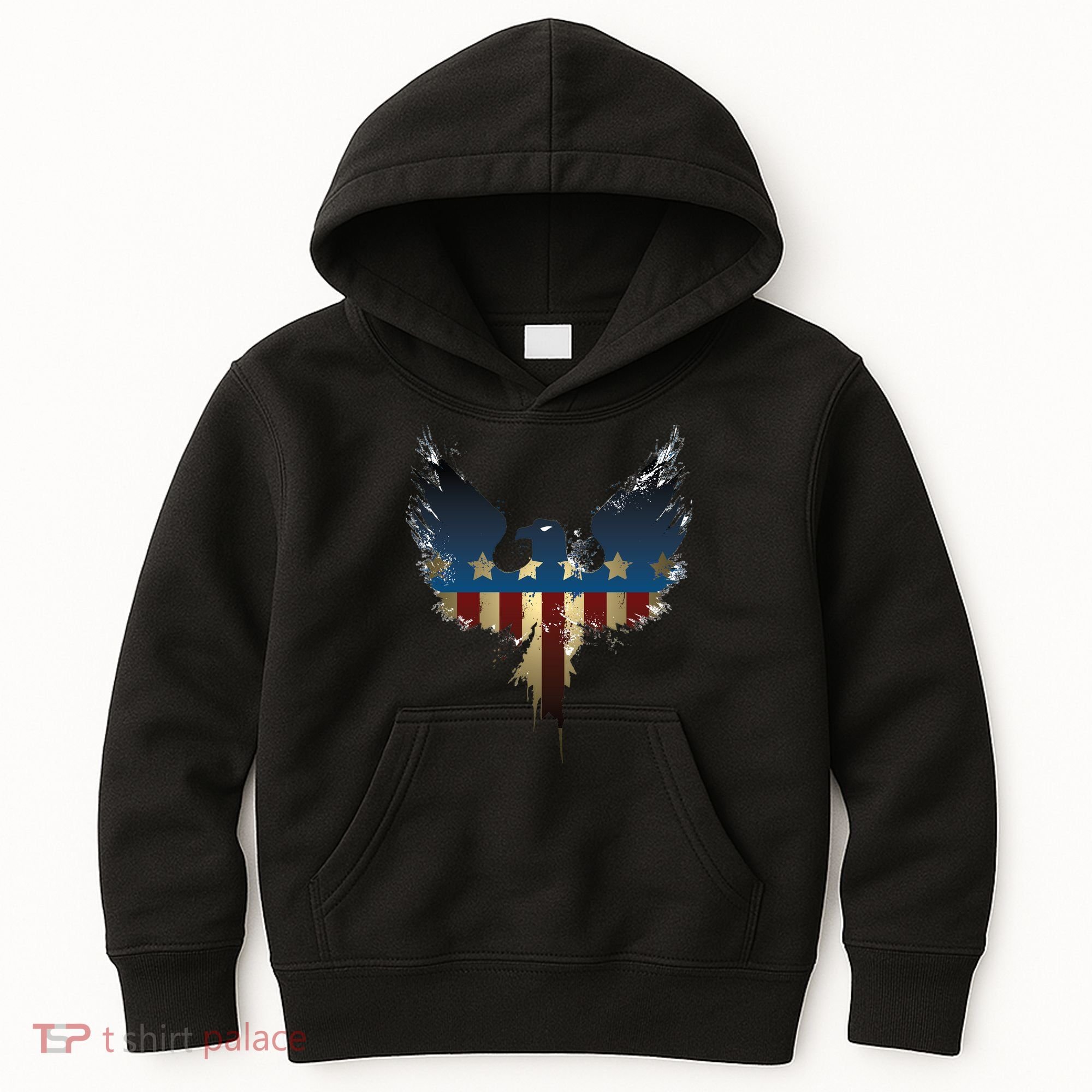USA Eagle American Flag Grunge Kids Hoodie