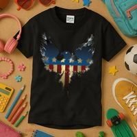 USA Eagle American Flag Grunge Kids T-Shirt thumb 3