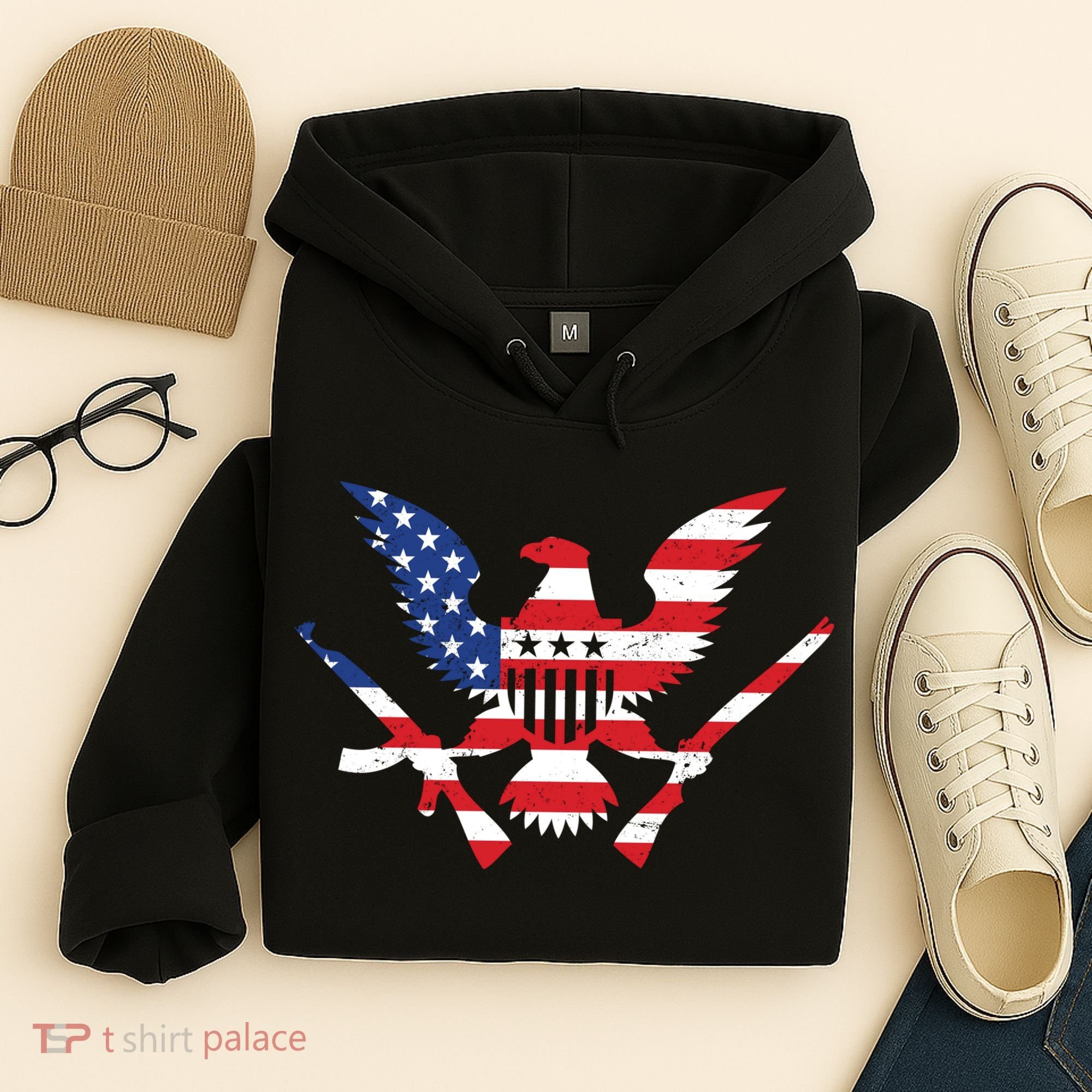 USA Eagle Gun Emblem Hoodie