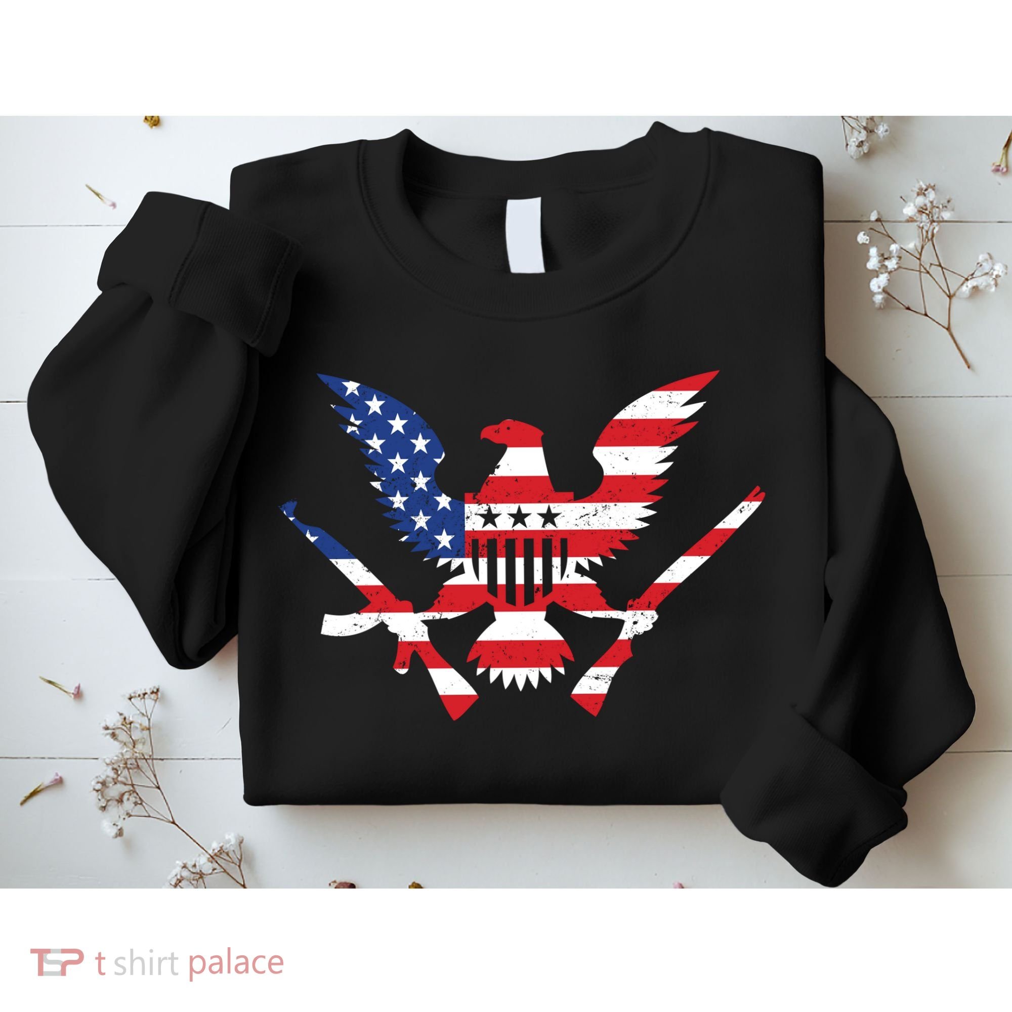 USA Eagle Gun Emblem Sweatshirt