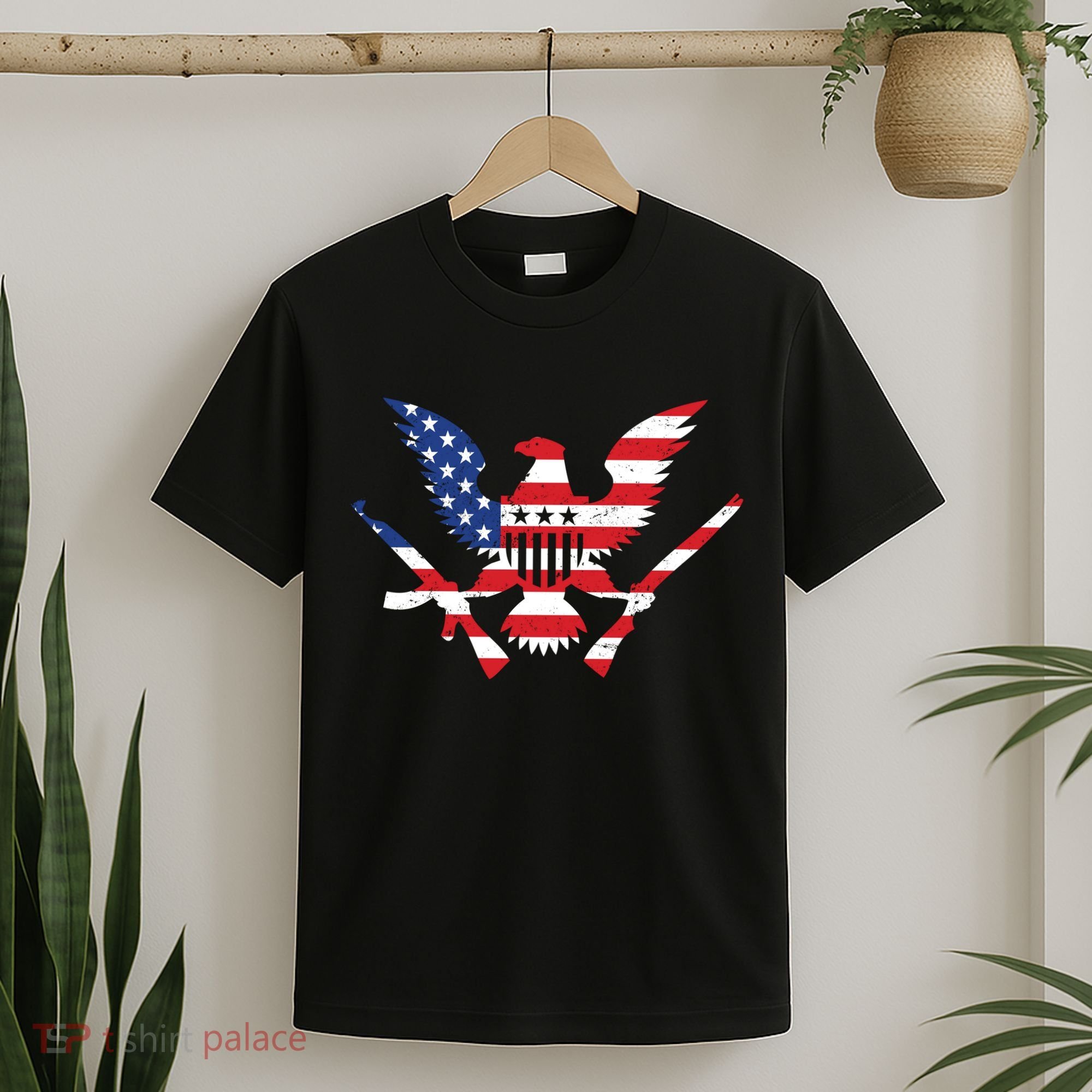 USA Eagle Gun Emblem T-Shirt