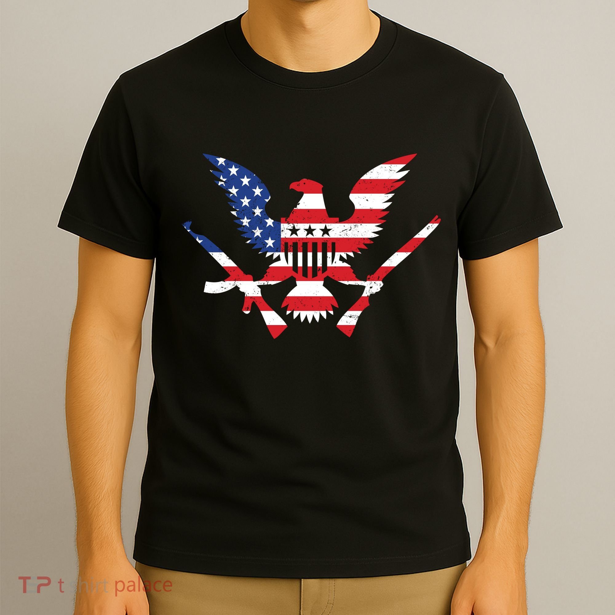 USA Eagle Gun Emblem T-Shirt