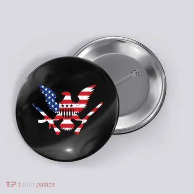 USA Eagle Gun Emblem Button