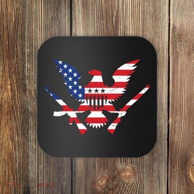 USA Eagle Gun Emblem Coaster