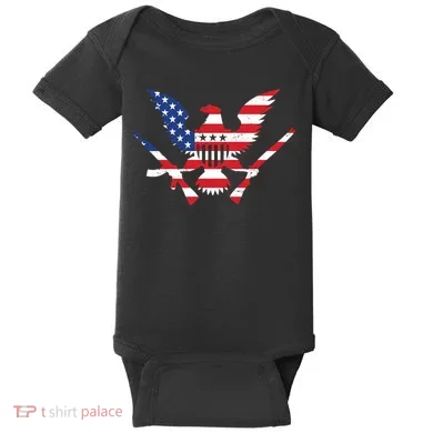 USA Eagle Gun Emblem Baby Bodysuit