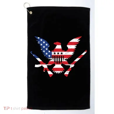 USA Eagle Gun Emblem Golf Towel