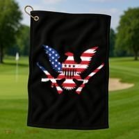 USA Eagle Gun Emblem Golf Towel thumb 1
