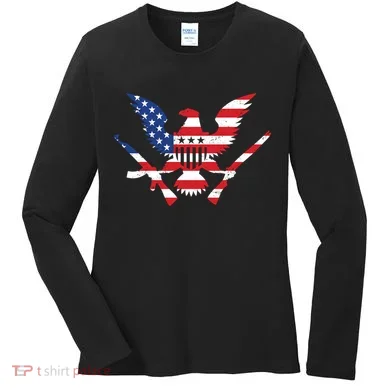 USA Eagle Gun Emblem Women's Long Sleeve Shirt