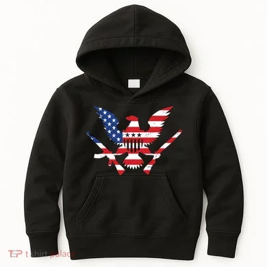 USA Eagle Gun Emblem Kids Hoodie