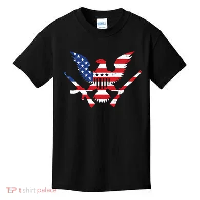 USA Eagle Gun Emblem Kids T-Shirt