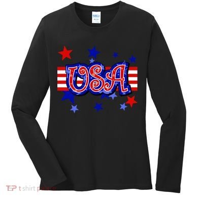 USA Festive Celebration Women's Long Sleeve Shirt