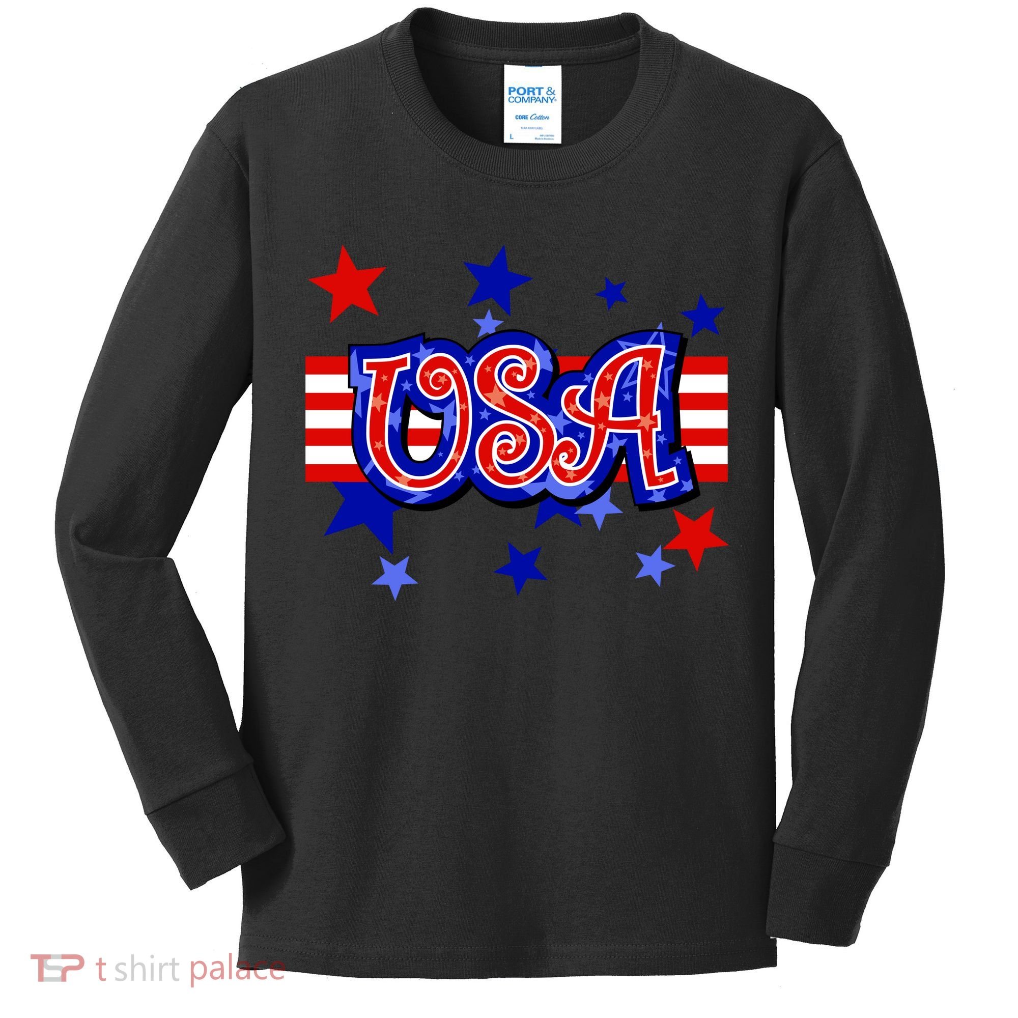 USA Festive Celebration Kids Long Sleeve Shirt