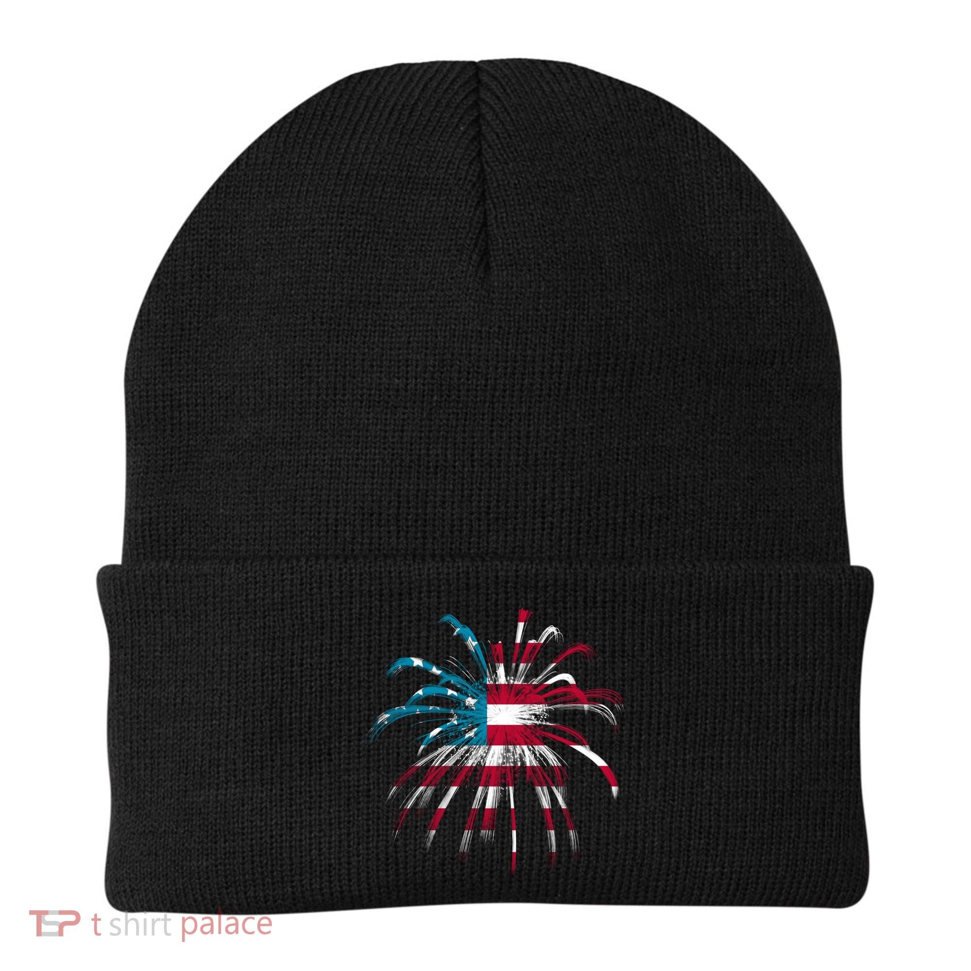 Usa Firework 4th Of July Beanie