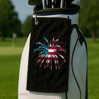 Usa Firework 4th Of July Golf Towel thumb 2